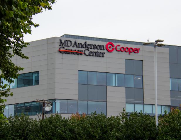 Cooper University Health Care - MD Anderson Cancer Center at Cooper exterior building signage