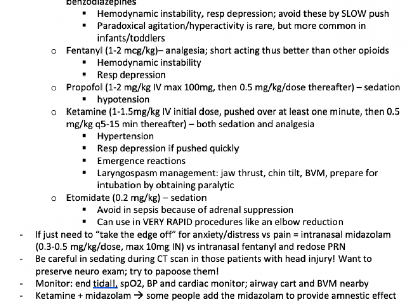 Pediatrics Analgesia & Sedation