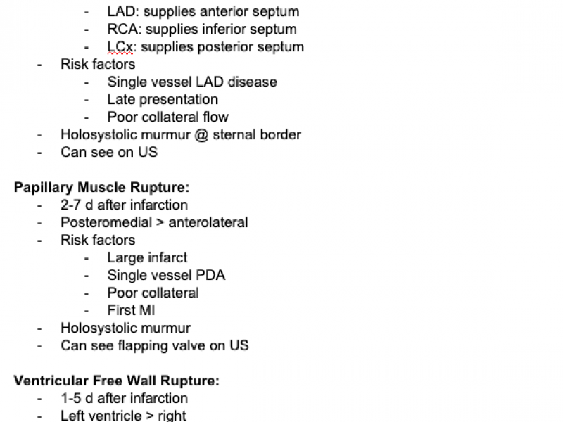 Post-Infarction Mechanical Complications